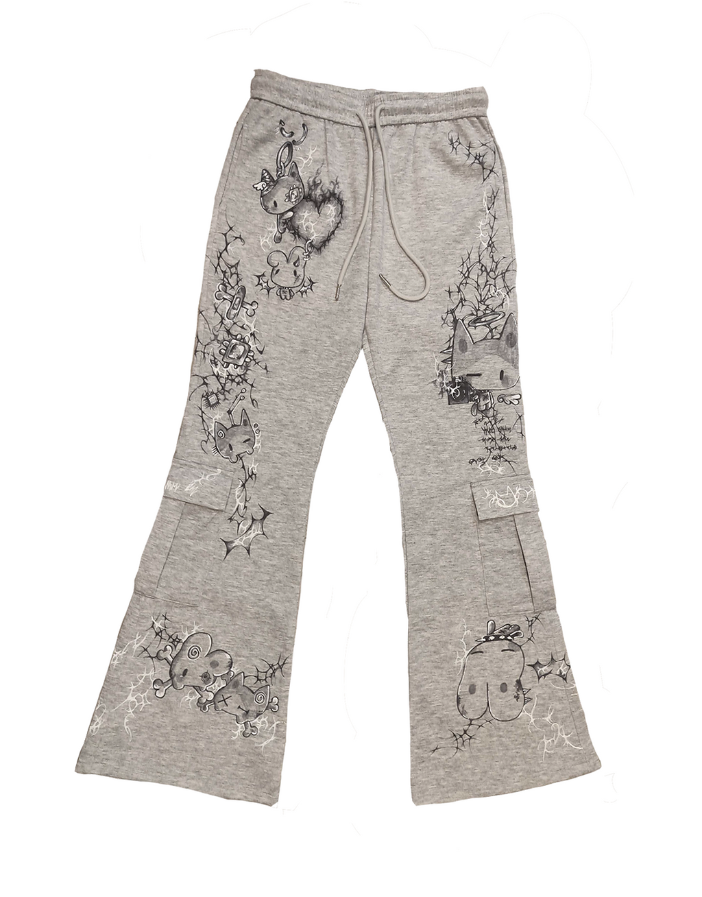 Grey handmade customized Grey Flared Pants by Kyto