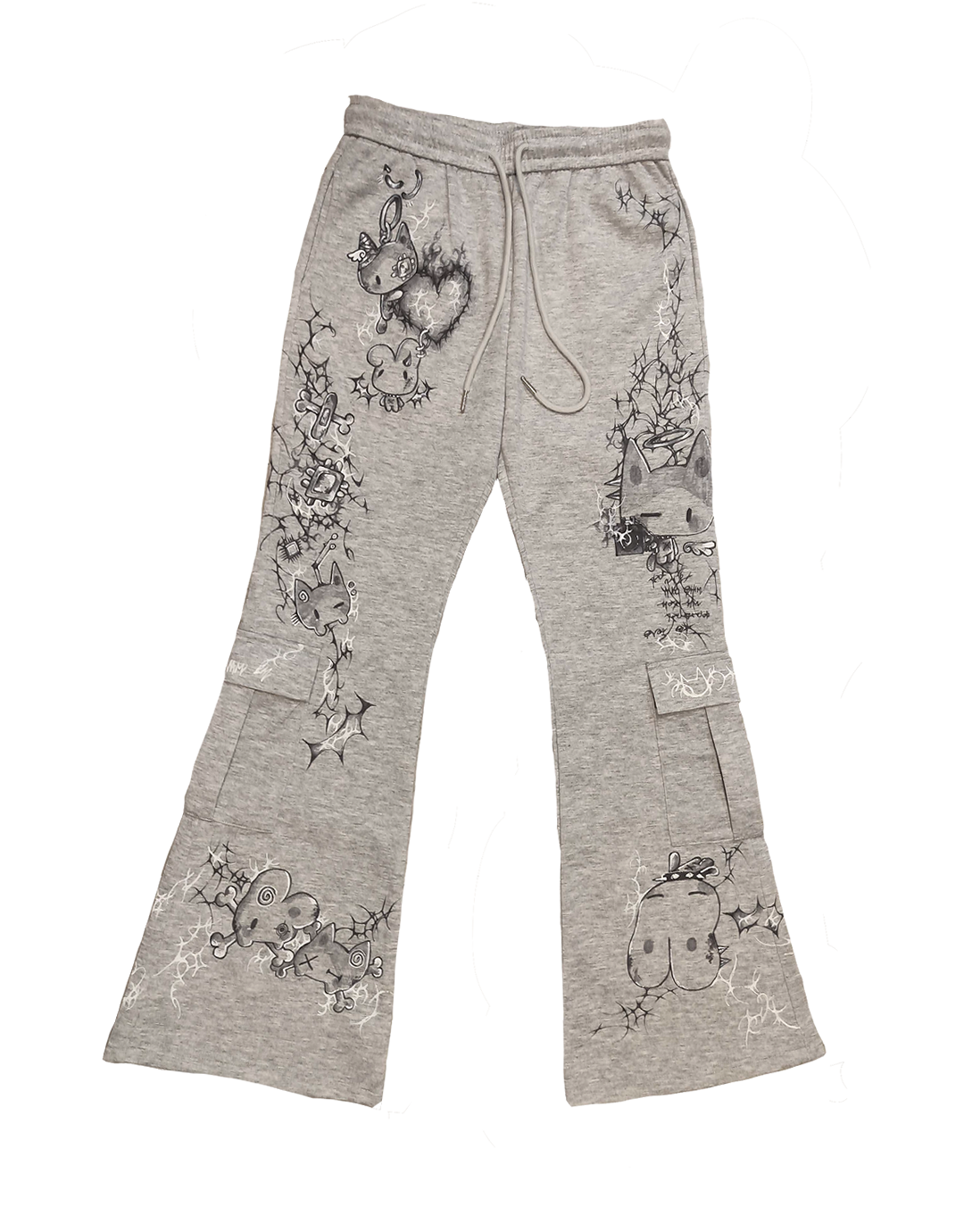 Grey handmade customized Grey Flared Pants by Kyto
